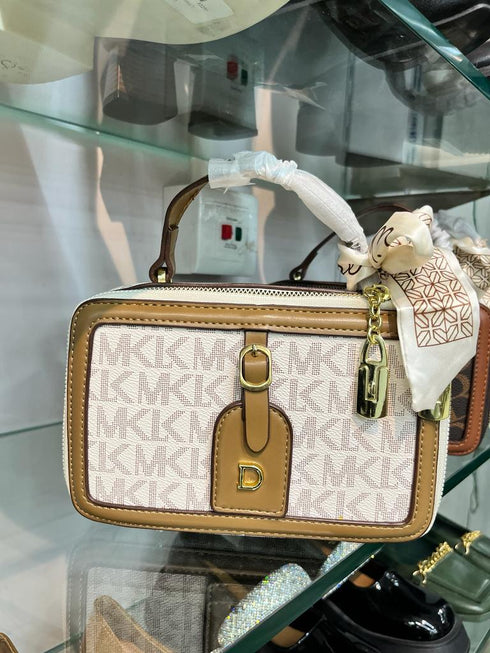 Fancy Scarf Decor Trendy Retro Box Handbag